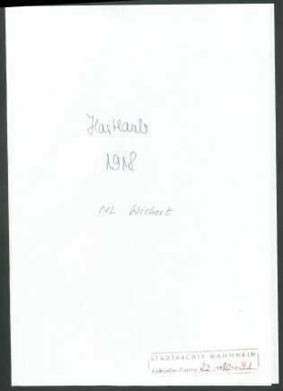 Hartlaub, [Gustav] Kunsthalle Mannheim, Schriftwechsel mit Wichert