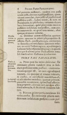 Prima Pars Paragraphi. - Secunda Pars Paragraphi.