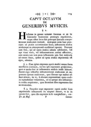 Cap. VIII. De Generibus musicus.