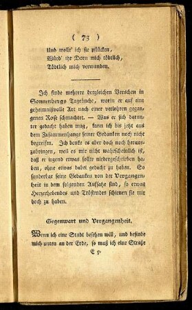 Gegenwart und Vergangenheit.