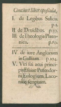 Continet liber opuscula,
