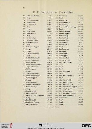 D. Orientalische Teppiche (Nr. 331-371)