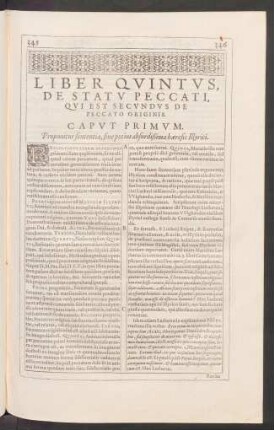 Liber Quintus, De Statu Peccati, Qui est Secundus De Peccato Originis.