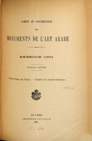 Exercice. 1891 = Fasc. 8