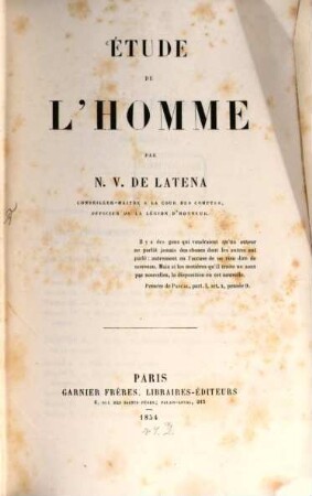 Etude de l'homme