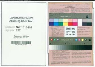 Entnazifizierung Willy Zwang , geb. 04.04.1903 (Laborleiter)
