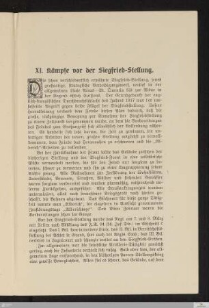 XI. Kämpfe vor der Siegfried-Stellung