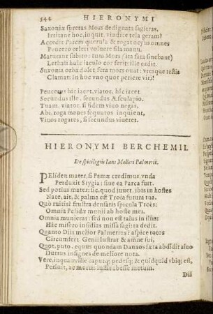 Hieronymi Berchemii.