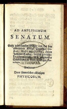 Ad Amplissimum Senatum.