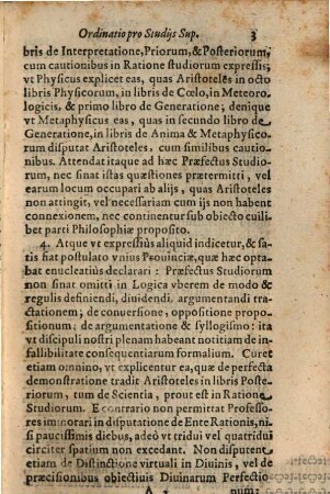 Ordinatio Pro Studiis Svperioribvs Ex Deputatione, quae de illis habita est in Congregatione nona Generali : A R. P. N. Francisco Piccolomineo ad Prouincias missa Anno 1651.