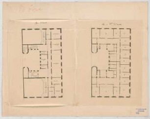 Thiersch, Friedrich von; München; Haus für Handel und Gewerbe - Grundriss 2. OG, Grundriss 3. OG, Grundriss 4. OG