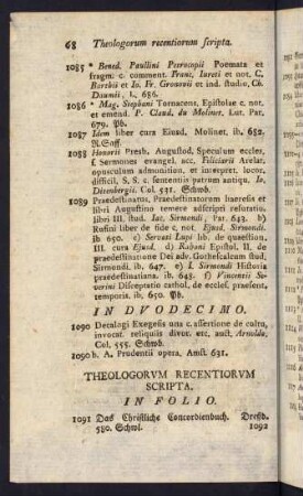 Theologorum Recentiorum Scripta