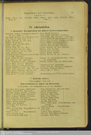 VI. Schulanstalten