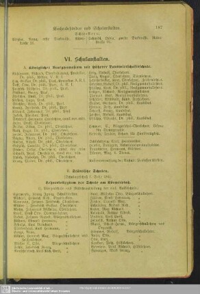 VI. Schulanstalten
