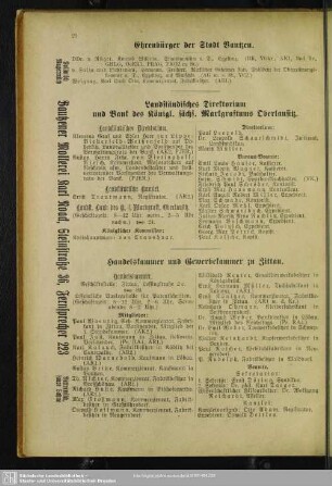 Landständisches Direktorium und Bank des Königl. sächs. Markgrafthums Oberlausitz
