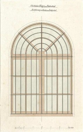 Gärtner, Friedrich von; München, Ludwigstr.; Staatsbibliothek - Fenster - Vergitterung EG (Ansicht)
