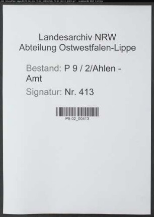 Sterberegister Standesamt Ahlen-Amt