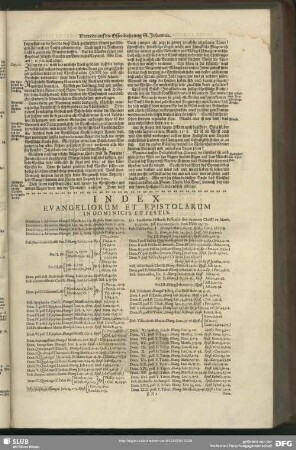 Index Evangeliorum Et Epistolarum In Dominicis Et Festis