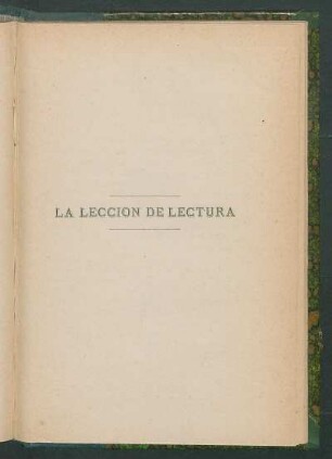 La lección de lectura