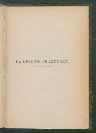 La lección de lectura