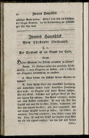 Zweytes Hauptstück. Vom Ehestande überhaupt.