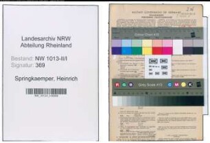 Entnazifizierung Heinrich Springkaemper , geb. 10.07.1895 (Ingenieur)