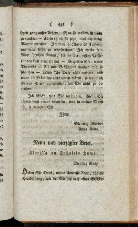 Neun und vierzigster Brief. Clarissa an Fräulein Howe.