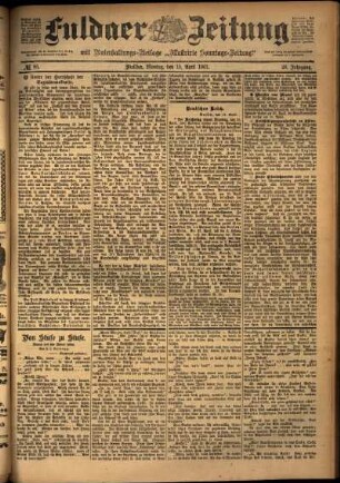 Ausgabe vom Montag, den 15. April 1901.