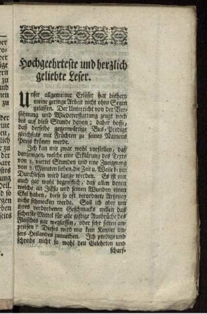 Hochgeehrteste und herzlich geliebte Leser.
