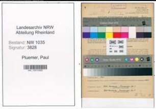 Entnazifizierung Paul Pluemer , geb. 28.10.1906 (Steiger)