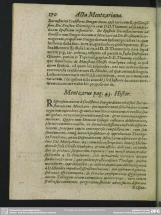 Mentzerus pag. 43. Histor.