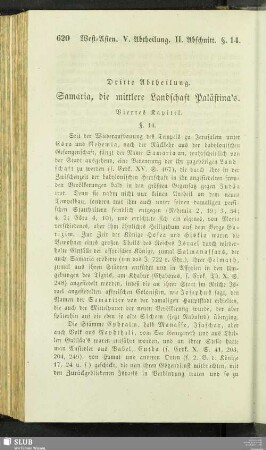 Dritte Abtheilung. Samaria, die mittlere Landschaft Palästina's