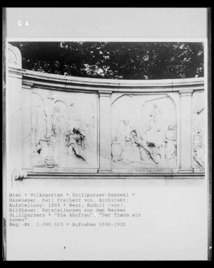 Grillparzer-Denkmal — Darstellungen aus den Werken Grillparzers