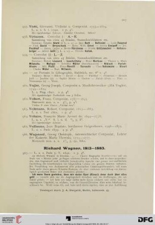 Richard Wagner, 1813-1883 (Nr. 967-1054)