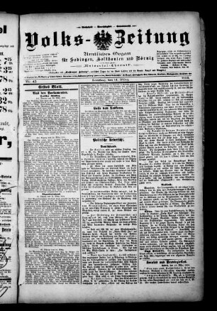 Volks-Zeitung : Organ für Sodingen, Holthausen und Börnig
