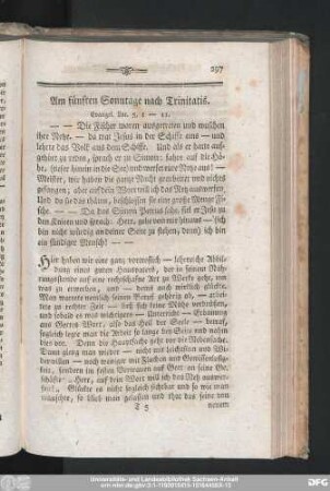 Am fünften Sonntage nach Trinitatis.