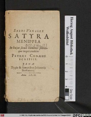 Sardi Venales Satyra Menippea