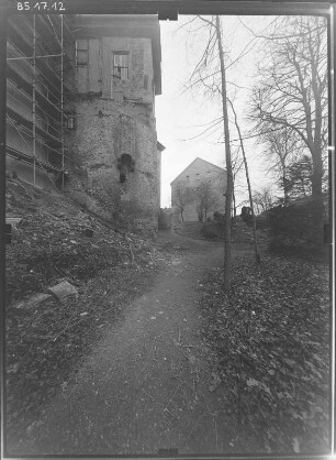 Posterstein. Burg (16. Jh.). Teilansicht von Nordwest