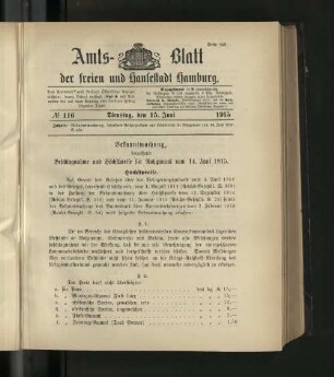 No. 116, 15. Juni 1915