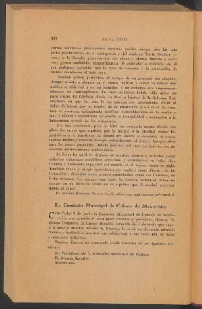 La Comisión Municipal de Cultura de Montevideo