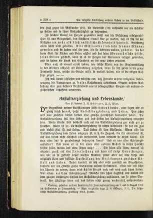 Anstaltserziehung und Lebenskunde