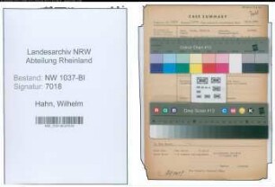 Entnazifizierung Wilhelm Hahn , geb. 15.12.1876 (Kaufmann)