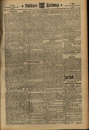 Zweite Ausgabe vom Donnerstag, den 27. Oktober 1910.