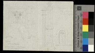 Architektonische Details aus der Sakristei und dem Kreuzgang von Santa Maria Novella