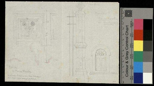 Architektonische Details aus der Sakristei und dem Kreuzgang von Santa Maria Novella