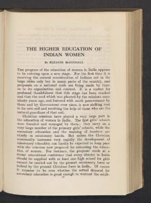 The higher education of indian women