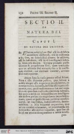 Sectio II: De natura Dei