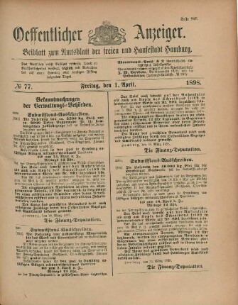 1. April-30. Juni 1898 = No. 77-150