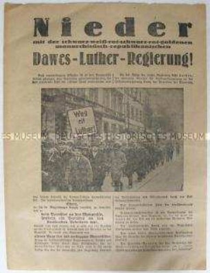 Illustriertes Flugblatt der KPD zum Amtsantritt der Regierung Luther 1925