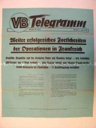 Maueranschlag des "Völkischen Beobachters": "Weiter erfolgreiches Fortschreiten der Operationen in Frankreich"